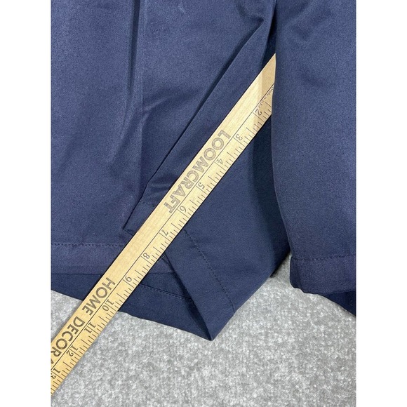 Haggar Cool 18 Chino Shorts Mens Size 36 Navy Blue Polyester Pockets Pleated - Picture 9 of 10